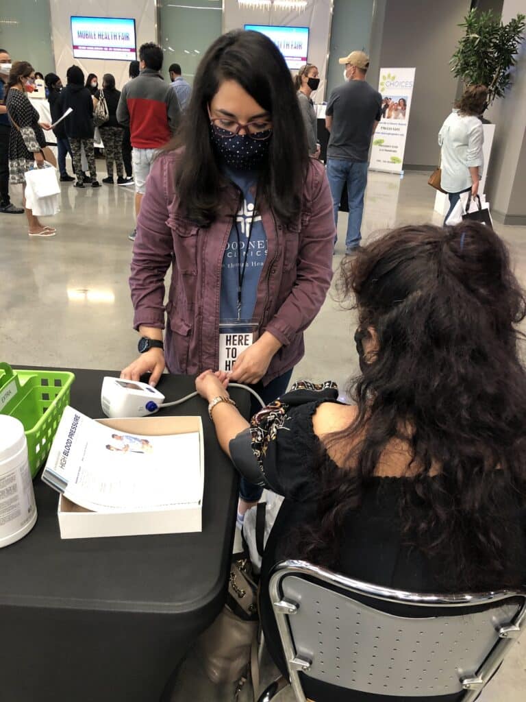 Two women at a health fair